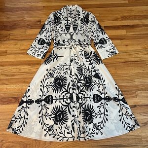 Zara Monochrome Floral Midi Dress